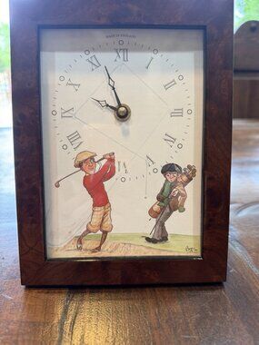 Vintage Bryn Parry Studios Desk/Mantle Clock "Time For Work"-Works/England